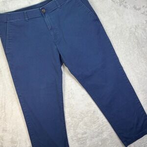 Haggar‎ Men's Straight Fit Chino Pants Navy Blue Stretch Casual Sz 38x29